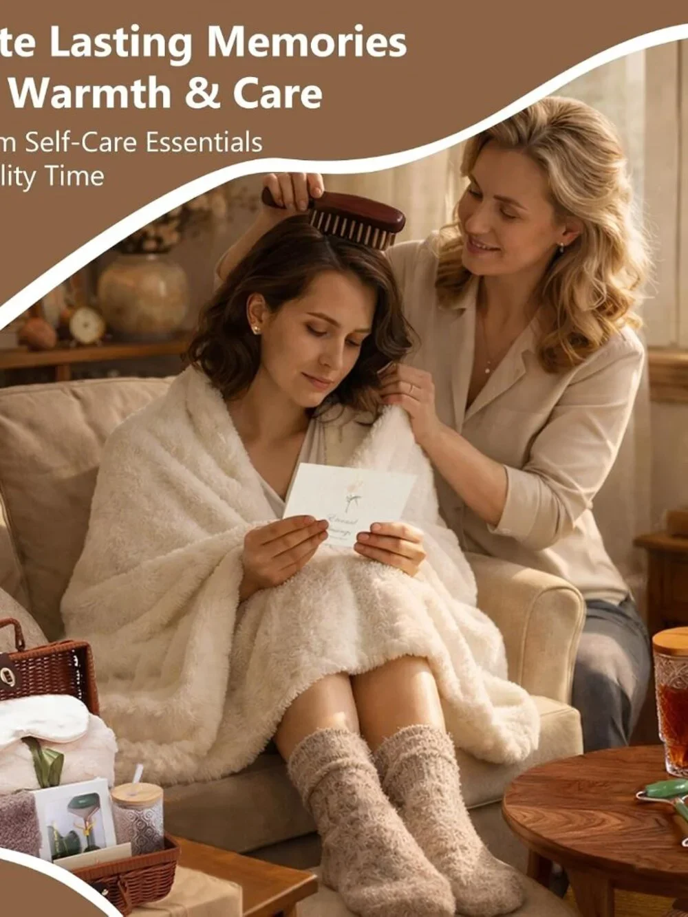 Self Care Spa Gift Set with Woven Basket(1 Pack)